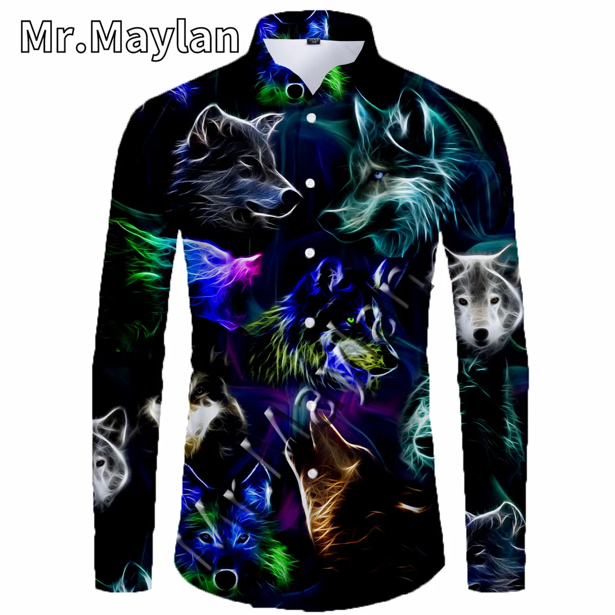 

Мужская рубашка с длинным рукавом, в стиле аниме, размеры до 5XL