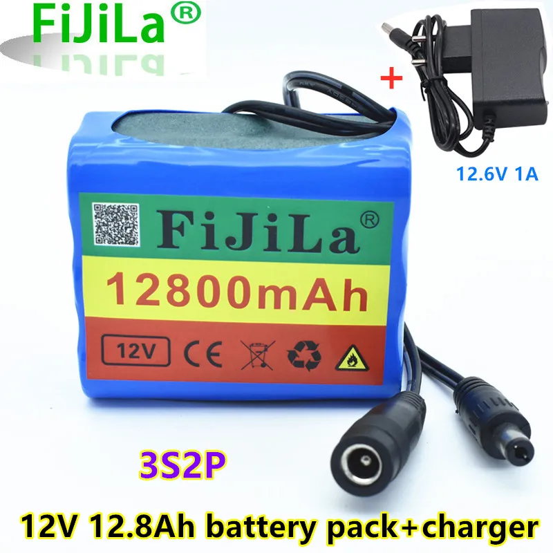 

3S2P 12V 12.8Ah with BMS with Charger 18650 Rechargeable Lithium Battery Widely Used: Game Water Gun RemoteControlShip Smoke Etc