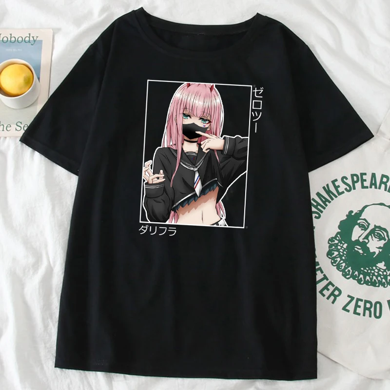 

Darling In The Franxx Women T-shirts Sexy Aesthetic Girl Zero Two Graphic Kawaii Manga Streetwear Japan Anime y2k Clothes Tops