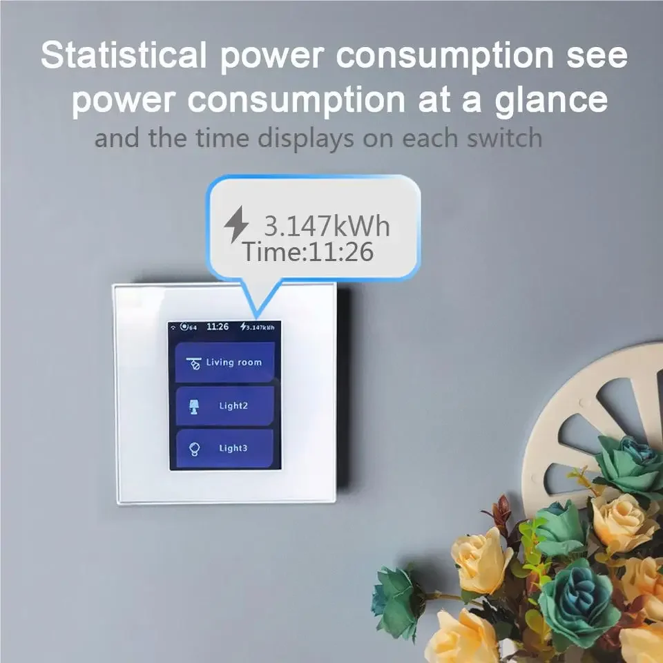 2022 год Интеллектуальный переключатель Lanbon L8 с ЖК-дисплеем и Wi-Fi умный сенсорный 5