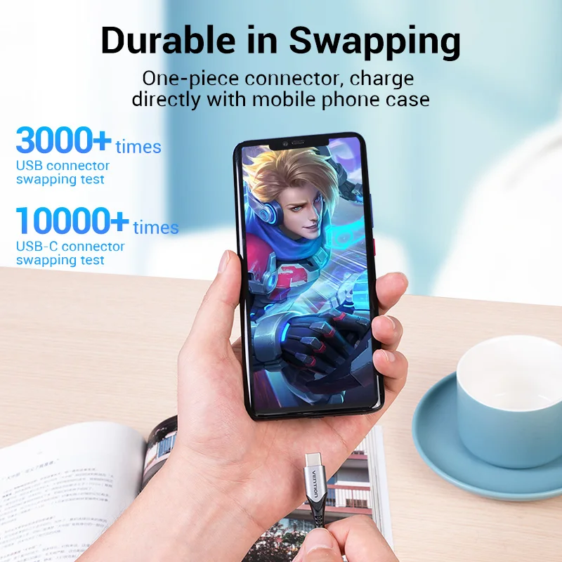 Vention USB C Cable Type C Charging Cable for Xiaomi 11T Pro Huawei Samsung S21 3A Quick Charge 3.0 USB Type C Fast Charger