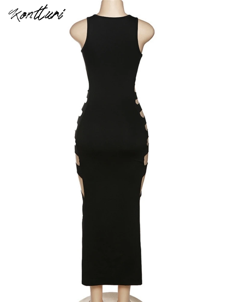 Kontturi Новые сексуальные платья с вырезами 2024 женское модное платье без рукавов