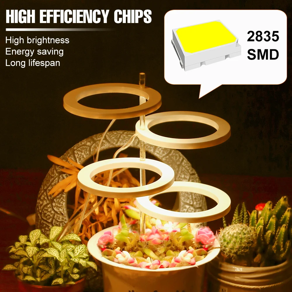 

LED Plant Grow Light 5V USB Full Spectrum Lamp LED Phyto Lamp Greenhouse LED Ring Seeds Growth Light Hydroponic System Grow Box