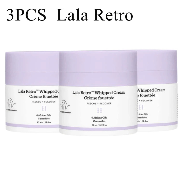 

3PCS Drunk Elephant Lala Retro Whipped Moisturize Cream Skin Care Face Cream Primer with Amino Acids Anti-wrinkle Face Care 50ml