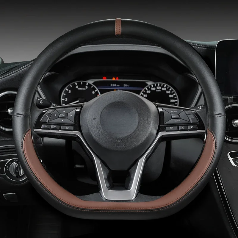 Фото Автомобильный чехол на руль для Nissan X-Trail Qashqai March Serena Micra Kicks 2017-2024 Altima Teana 2023, автоаксессуары №2