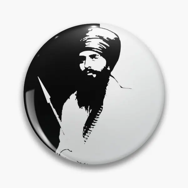 Sant Jarnail Singh Bhindranwale Black Wh Мягкая пуговица забавный значок с героями мультфильмов