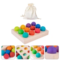 ball montessori rainbow wooden balls matching game sorting tray