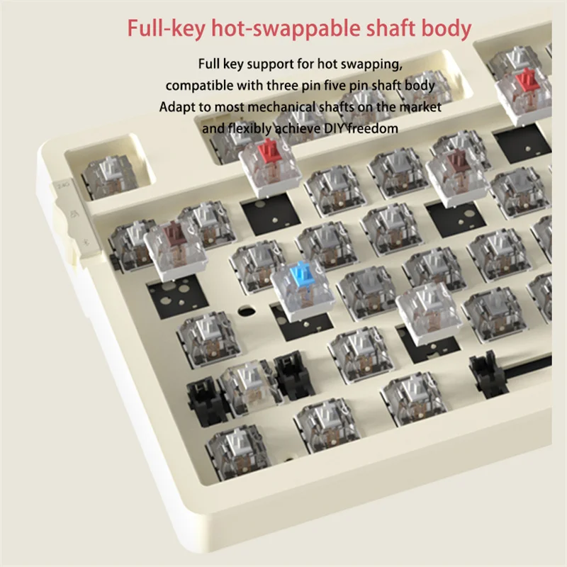 Новая настраиваемая клавиатура AK98 с популярным валом Bluetooth 2 4 ГГц беспроводная