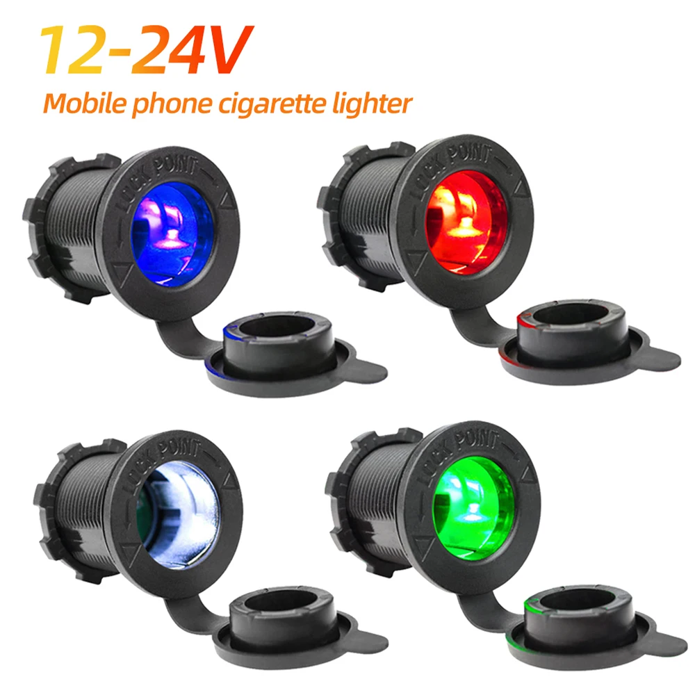 

Car Cigarette Lighter Socket Marine Motorcycle ATV RV Lighter Socket Power Outlet Socket with Led Receptacle 12V Waterproof Plug