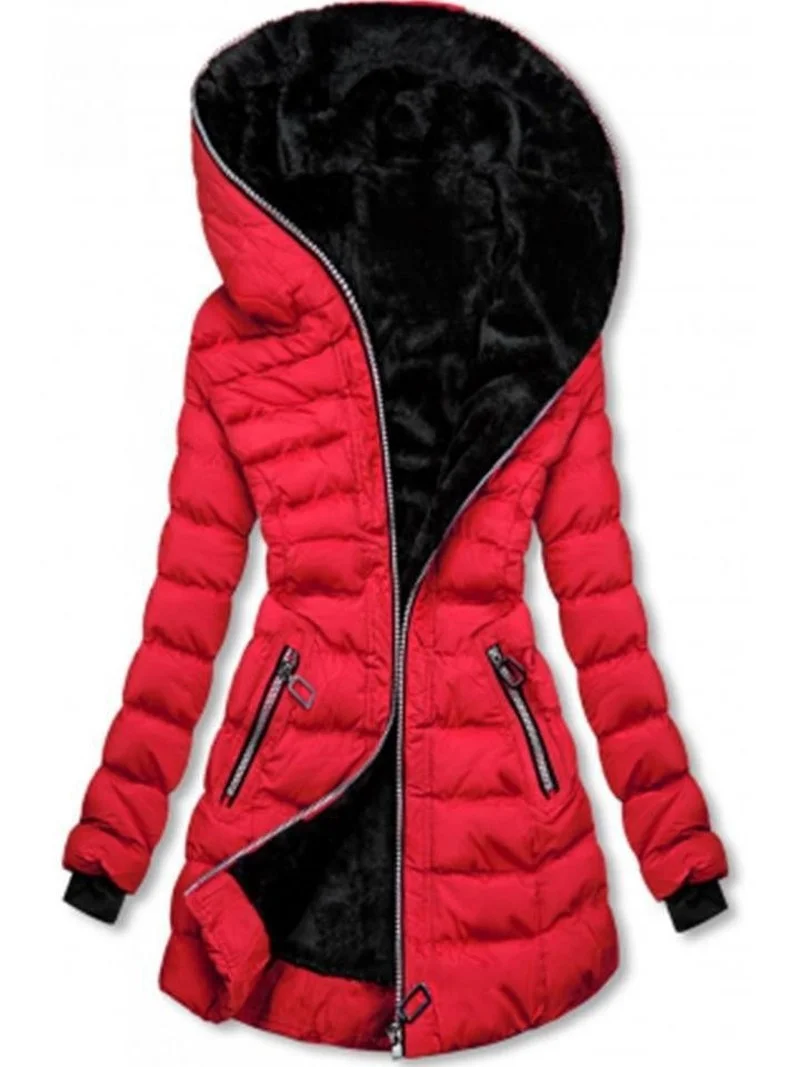 Women 2023 Winter Parkas Coat Ladies Hooded Outwear Warm Coat Long Padded Slim Fur Jacket Fashion New Thick Hood Parkas Jackets
