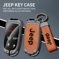 2022 new alloyleather car key cover for jeep renegade grand cherokee car keychain car key rope car key case car accessories