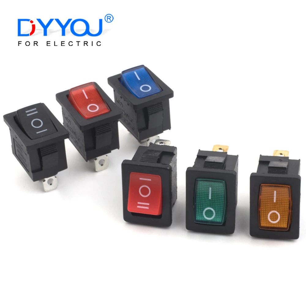 5/10 sztuk 3Pin 21X15mm przełącznik kołyskowy 6A/250VAC 10A/125VAC sprzęt elektryczny czerwony zielony niebieski czarny z włącznikami zasilania