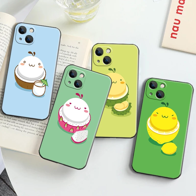 

Cute Fruit Illustration For Apple iPhone 13 12 11 Pro 12 13 Mini X XR XS Max SE 5 6 6s 7 8 Plus Phone Case Carcasa
