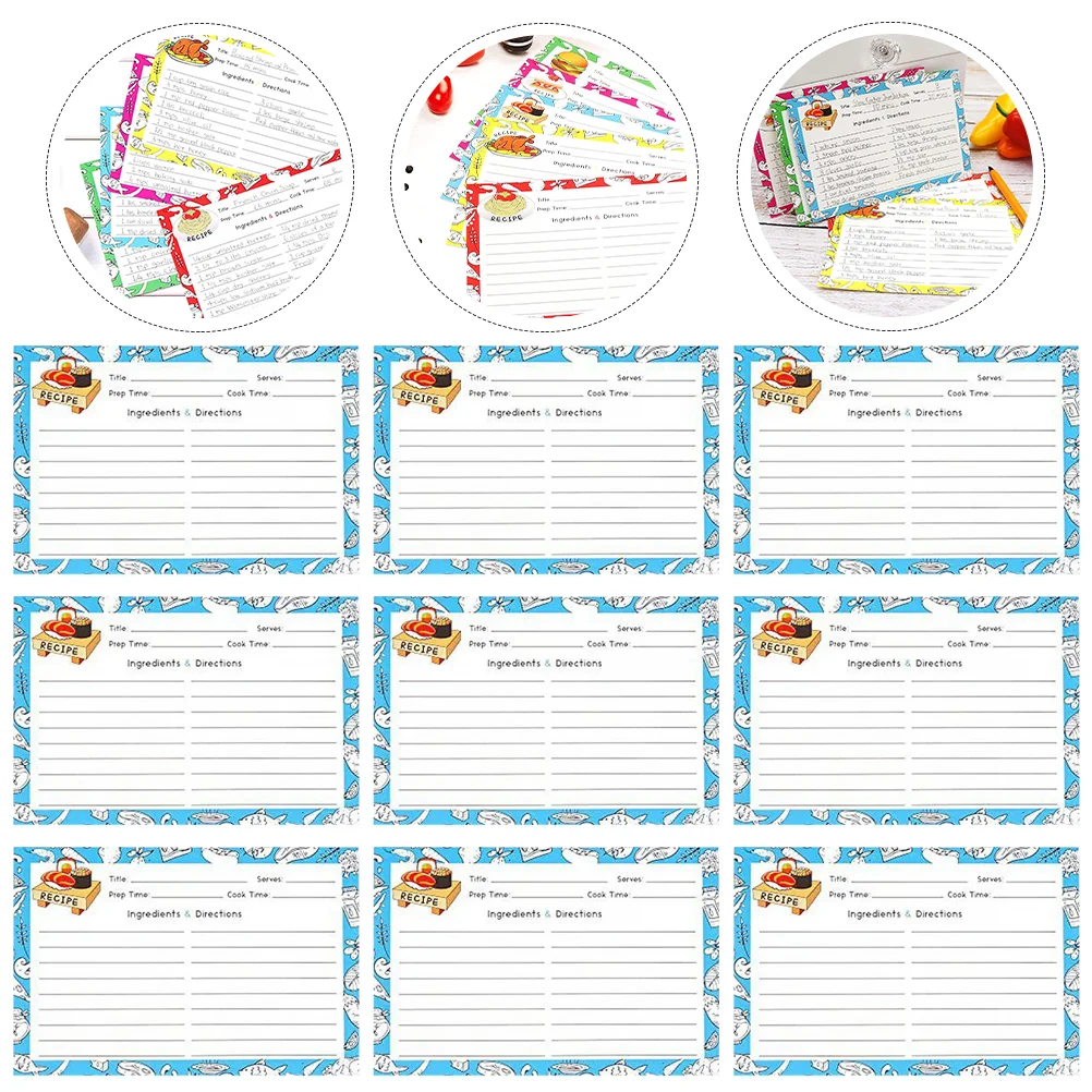 

Kitchen Recipe Card Cooking Note Cards Food DIY Cookbook Decorative Dietary Blank