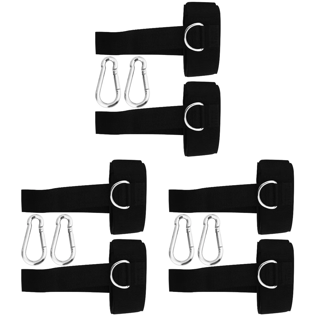 

3 Sets Fitness Ankle Strap Elastic Wraps Leg Strength Exercise Accessories Swimming Ankle Ring Foot Buckle for Fitness (Black)