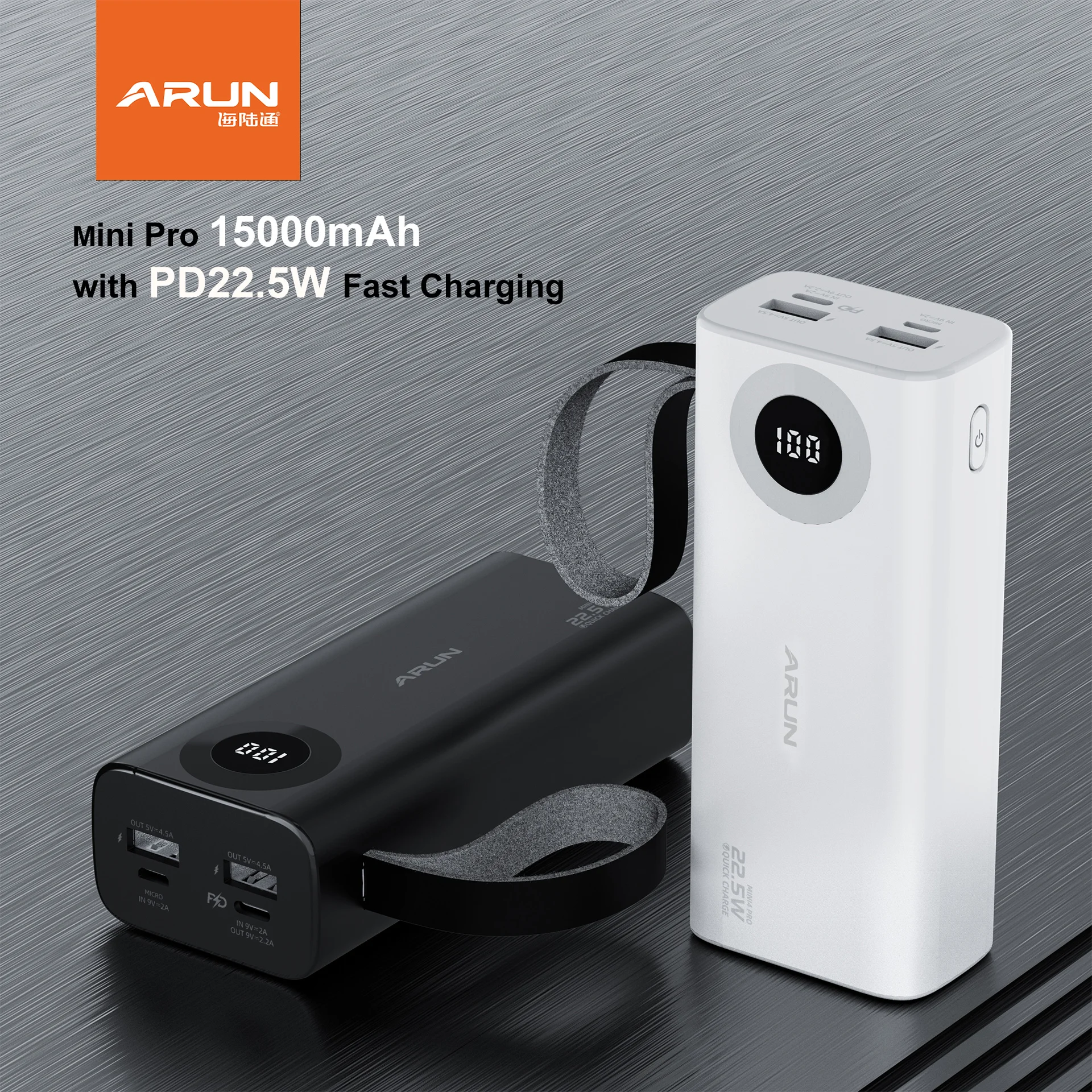 

Arun Mini4 Pro Power Bank 15000mAh with 20W PD Fast Charging Powerbank Portable Battery Chager For iPhone 14 13 12 Pro Max Xiao