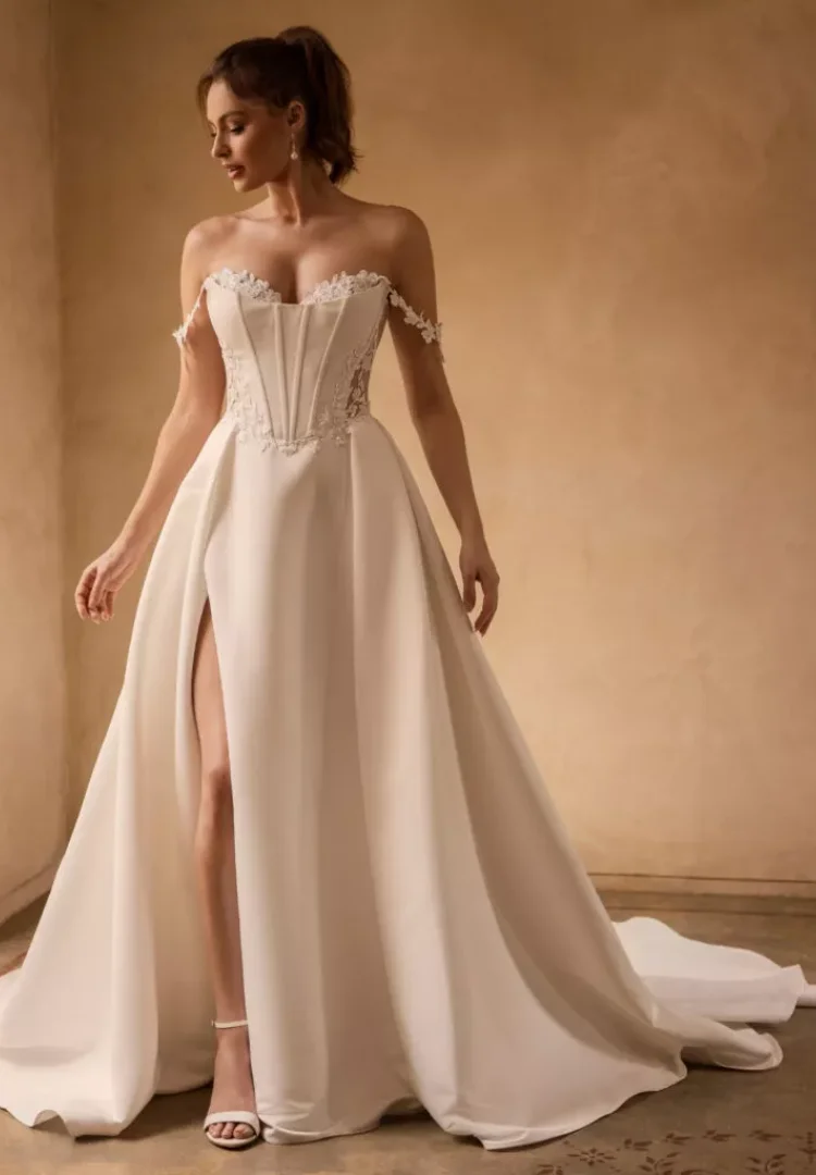 Атласное свадебное платье бальное на заказ Vestidos De Novia 2024 Alta Calidad Civi Vestido Elegante Mas