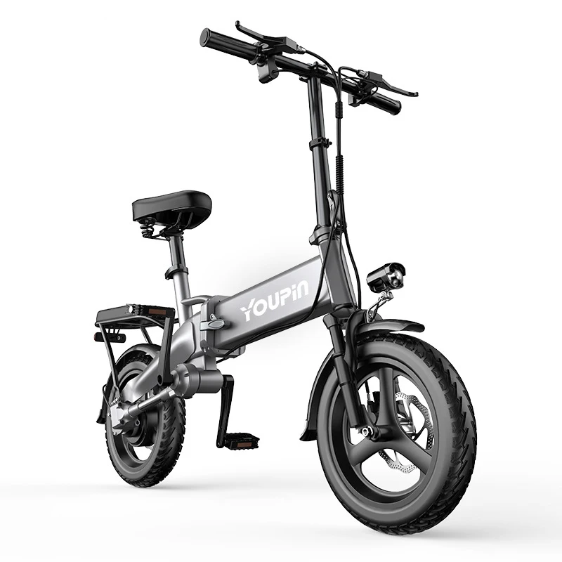 

Электрический велосипед 14 дюймов 48 В, складной электрический велосипед с толстыми шинами, Пляжный круизер, электрические велосипеды, литиевая батарея
