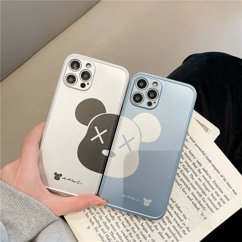 

Gloomies Bear Plating Phone Cases For iPhone 13 12 11 Pro Max XR XS MAX X 7/8Plus 2022 Cartoon Couple Anti-drop Cover