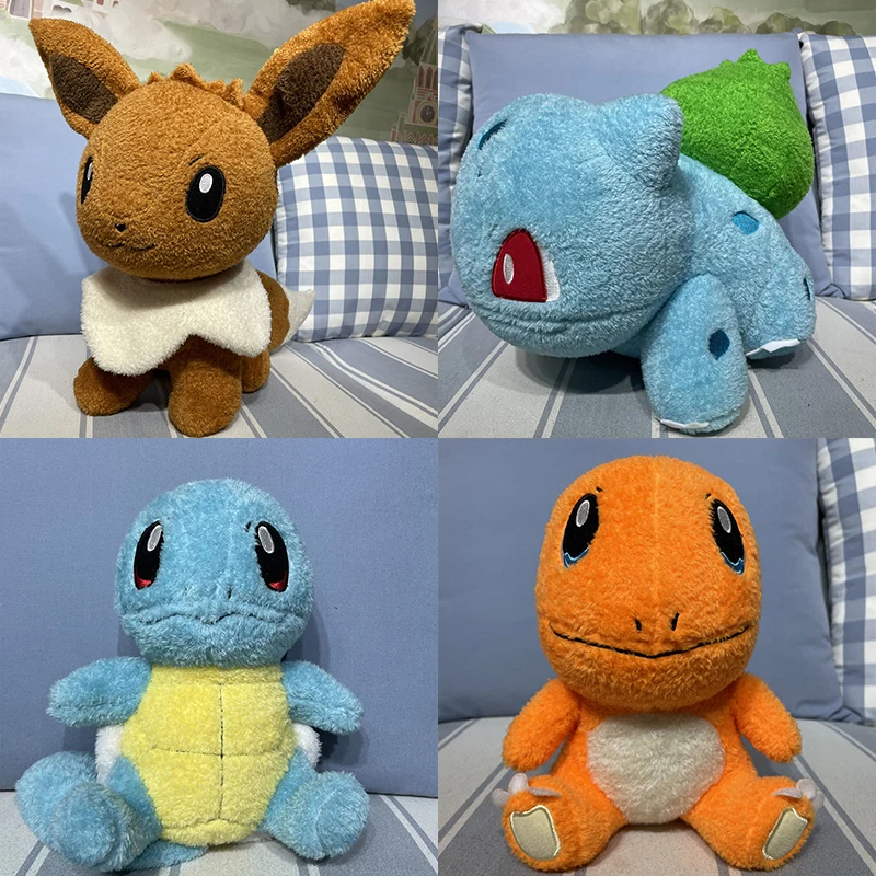

35/45cm Pokemon Eevee Plush Toys Anime Plushie Bulbasaur Charmander Squirtle Kawaii Soft Pokémon Stuffed Gift for Children