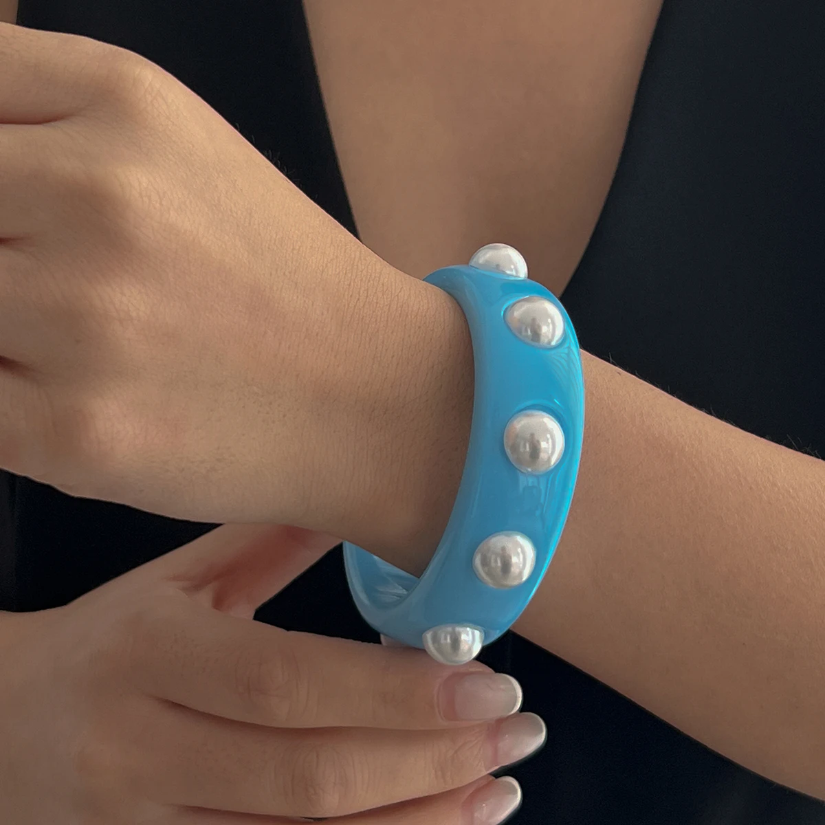 PuRui изысканные милые браслеты с искусственным жемчугом для женщин широкий