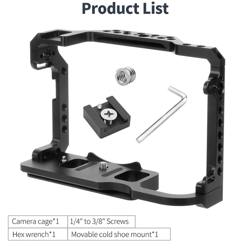 

Camera Cage for - R5 R6 Aluminum Alloy Small Camera Protective Cover Aluminum Alloy Video Stabilizer Mount