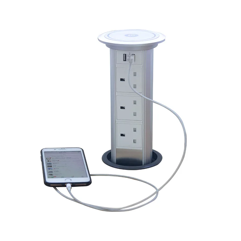 

New EU Power Kitchen Tabletop Counter Top Motorized Pop Up Socket Tower Electrical Outlet Cooker USB-C Wireless Charger Socket