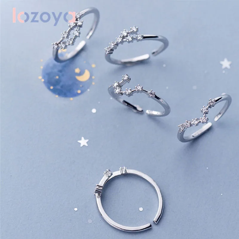 

Женское кольцо LOZOYA, серебряное кольцо со знаками Зодиака