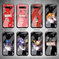 cute cartoon marvel hero phone case tempered glass for samsung s20 plus s7 s8 s9 s10 note 8 9 10 plus
