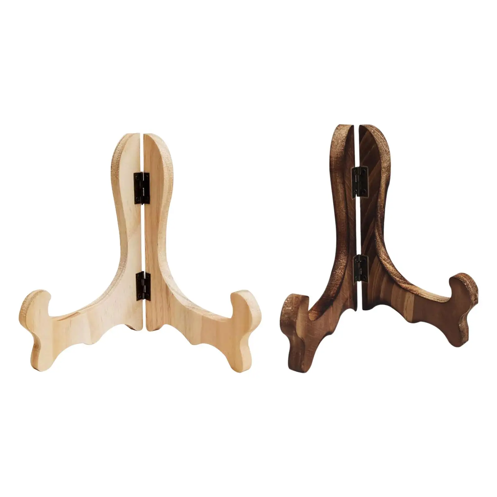 

Wooden Photo Holder Stand Disk Dish Bowl Holder Easel Plate Display for Picture Frames Photo Easel Cookbooks Decorations