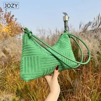 2022 winter small soft underarm crossbody side shoulder bag for women pleated pouch handbags and purses luxury brand designer