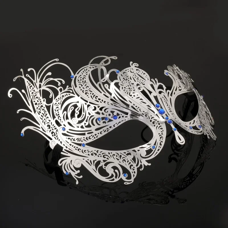 Металлическая Маскарадная маска для женщин и мужчин Карнавальная яркая бальная