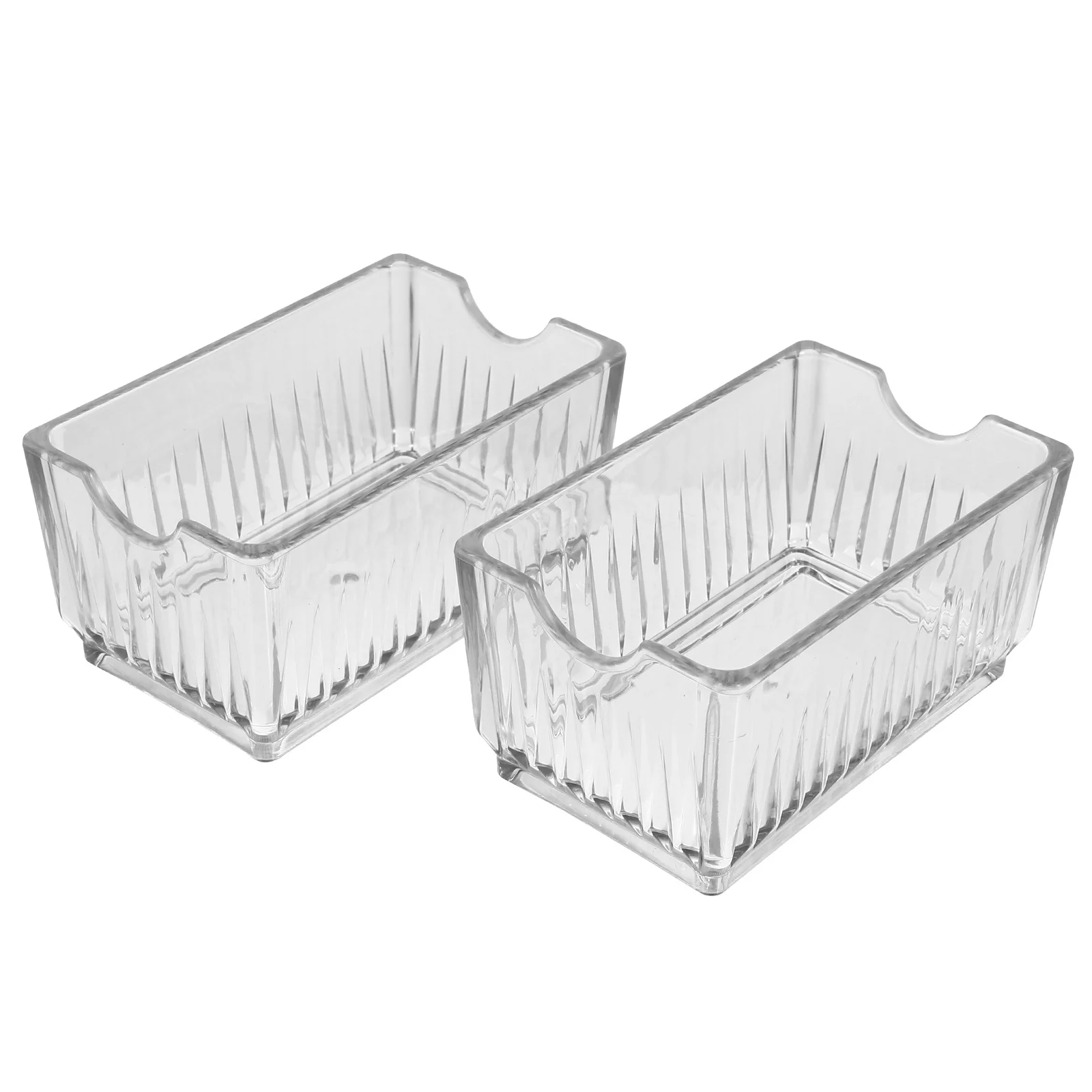 

2Pcs Acrylic Storage Containers Durable Tea Bag Snack Storage Boxes (Transparent)