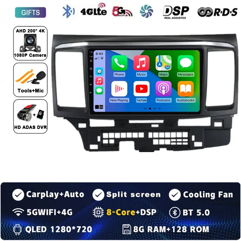 

9-дюймовый Android 15 для MITSUBISHI LANCER 9 10 X 2008 2009 2010 2011-2016 Автомобильный радиоприемник Стерео аудио GPS плеер Carplay Автоэкран