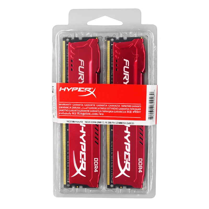 Модуль памяти DDR4 RAM 16GB 32GB 2x8GB 2x16GB Kit 3200 2400 2133 2666MHz для настольных компьютеров с 288 контактами, напряжением 1.2V, стандартом DIMM и поддержкой HyperX Memory.