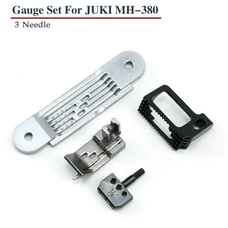 

Gauge Set 1/4"For MH-380 JUKI Three Needle Chainstitch Sewing Machine Accessories Needle Plate Presser Foot Fit incline 3 Needle