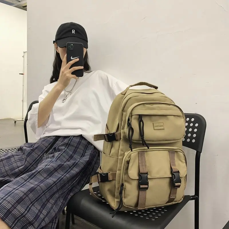 

College Student School Backpack for Teen Girls Boys High School Bags Large Casual Campus Women Bookbag Nylon Korean Bagpack