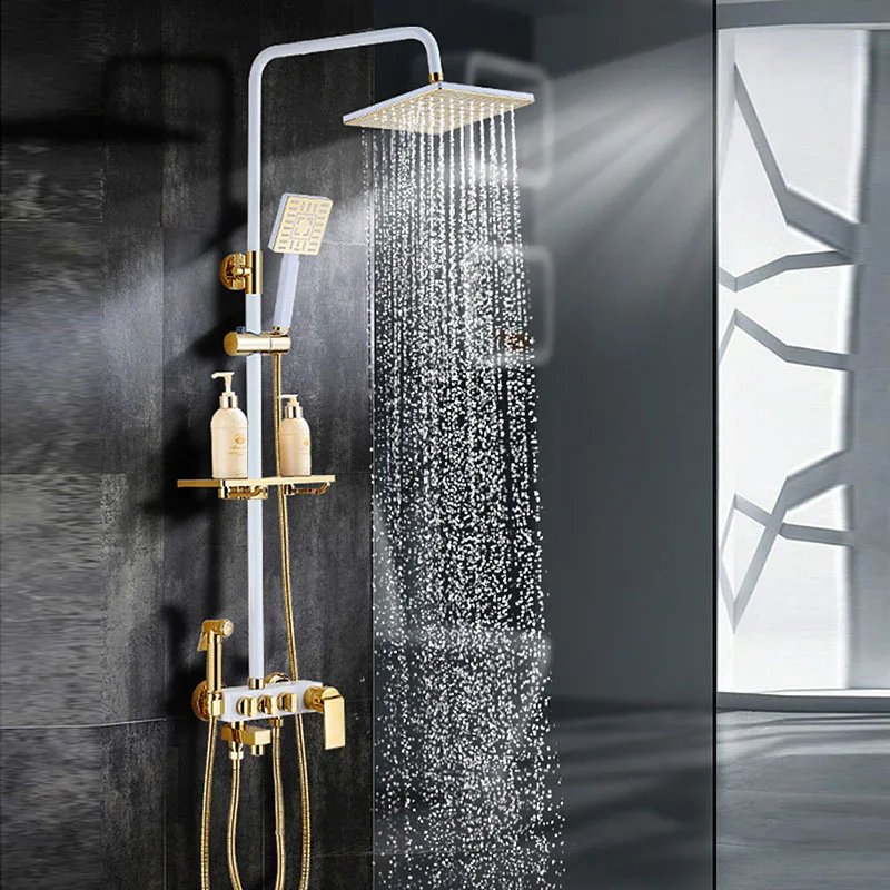 

Shower Head set all-copper European-style home bathroom rain shower head toilet thermostatic shower