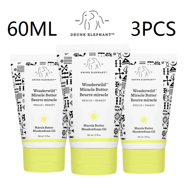 

3Pcs/Set Drunk Elephant Wonderwild Miracle Butter Face and Body Salve - Nourishing Dry Skin Sunburn Healing Cream 60ml Skin Care