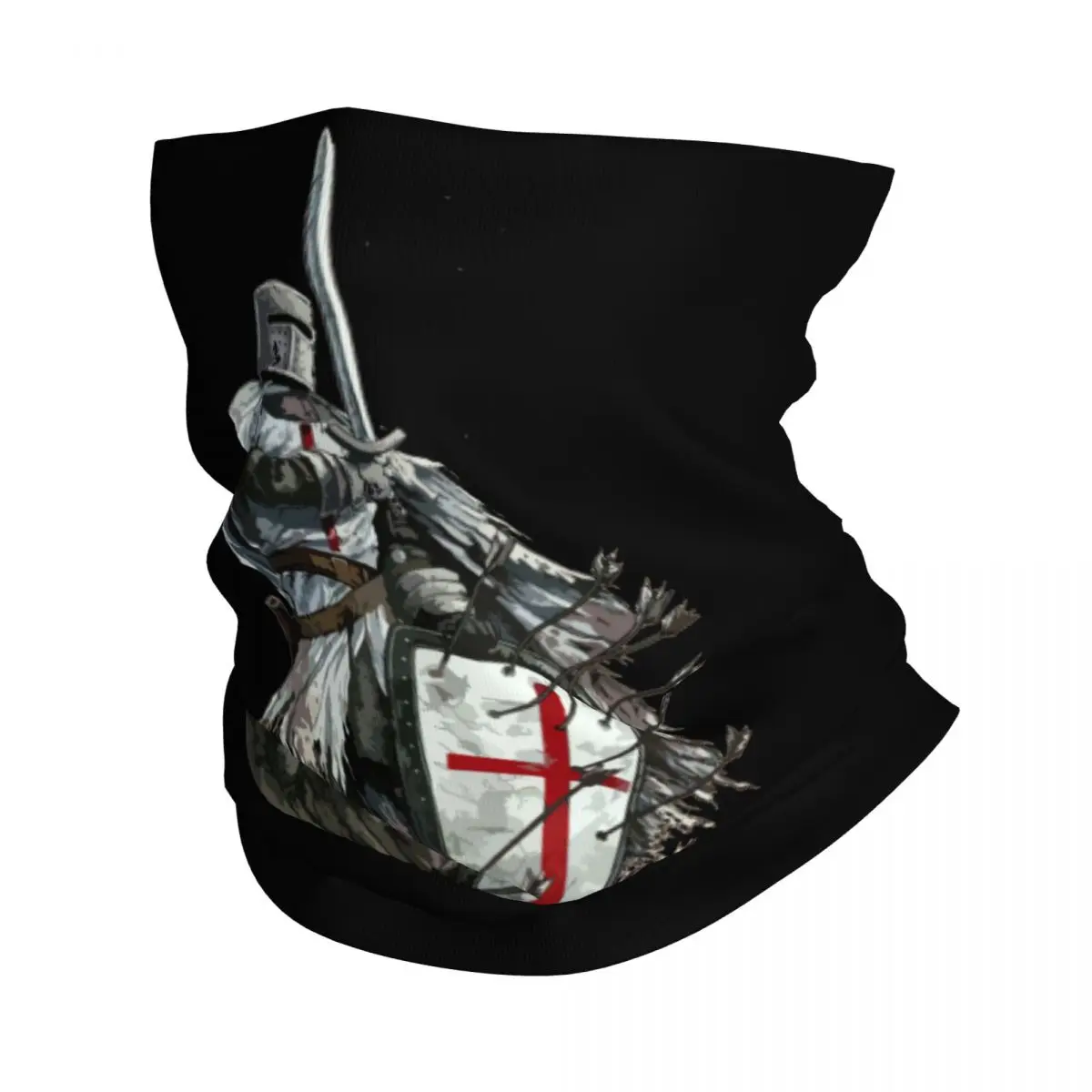 

Templar Shield Cross Sword Knight Bandana Neck Gaiter Printed Armor Helmet Emblem Wrap Scarf Warm Face Mask Running Unisex Adult