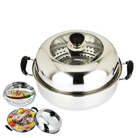 stainless steel soup steamer pot combo boilers 28cm 2layers steaming tray thickened multifunction stock hot pot universal stove