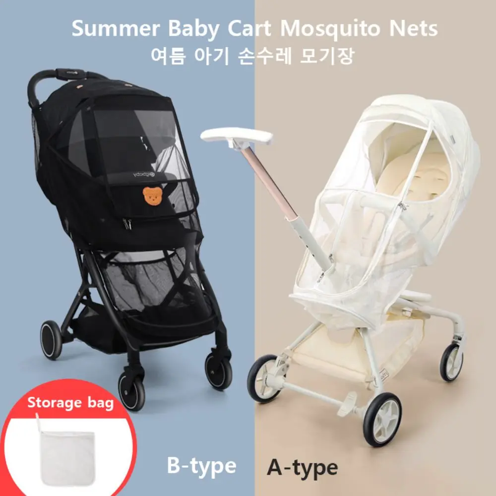 

Summer Baby Stroller Embroidered Net Mosquito Net Full Cover Breathable Hood to Prevent Wind and Sand Insects Baby Car Covers