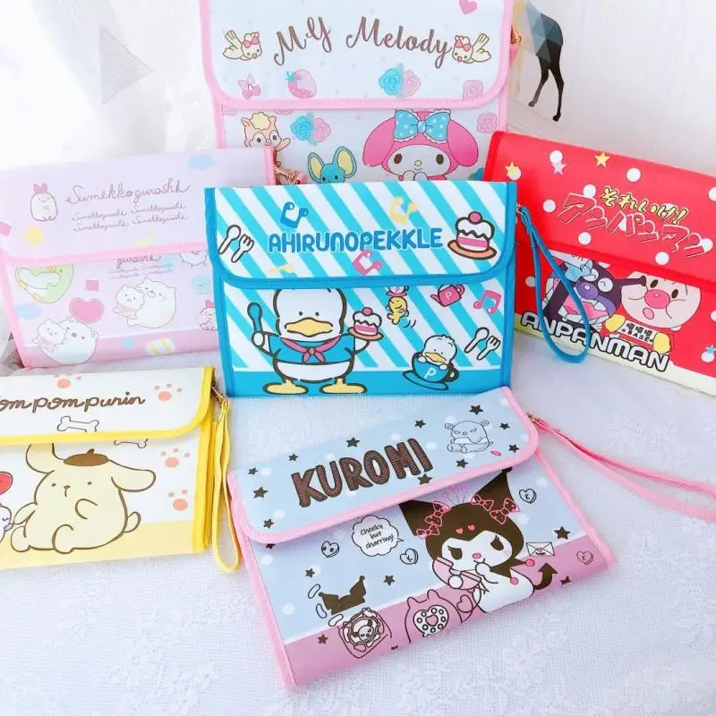 

New Sanrio Wallet Kawaii HelloKitty Mymelody Kuromi Cinnamoroll Cartoon Multi-function Storage Bag ID Bag Girl Shopping Handbag