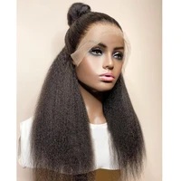 kinky straight lace front wigs long synthetic lace front wig for black women with natural hairline heat resistant