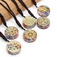 wholesale natural semi precious stones seven chakra pendant energy stone necklace high quality diy necklaces jewelry gift 6pcs