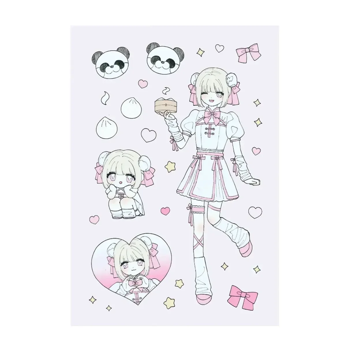 

Корейские наклейки с пандами