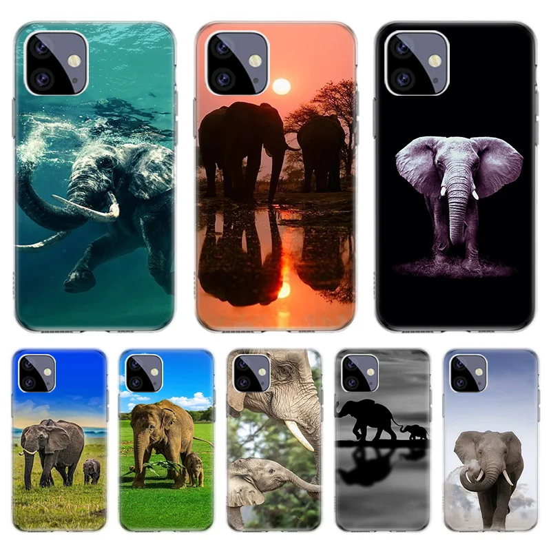 

Baby Elephant Case For Iphone 11 12 Pro Max 13 7 8 Plus XR XS X 12 Mini 6 6S SE 2020 SE2 Cover Shell Funda Coque