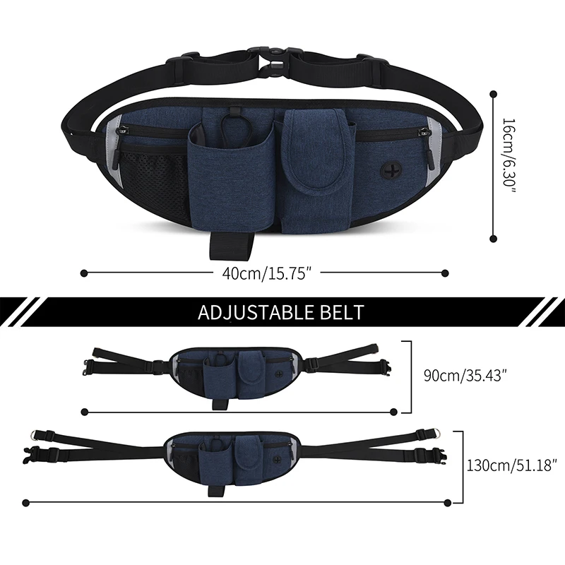 1PC Dog Training Waist Bag Leash Hands-Free Outdoor Pet Running Walking Fanny Pack with Water Bottle Holder Phone Pocket