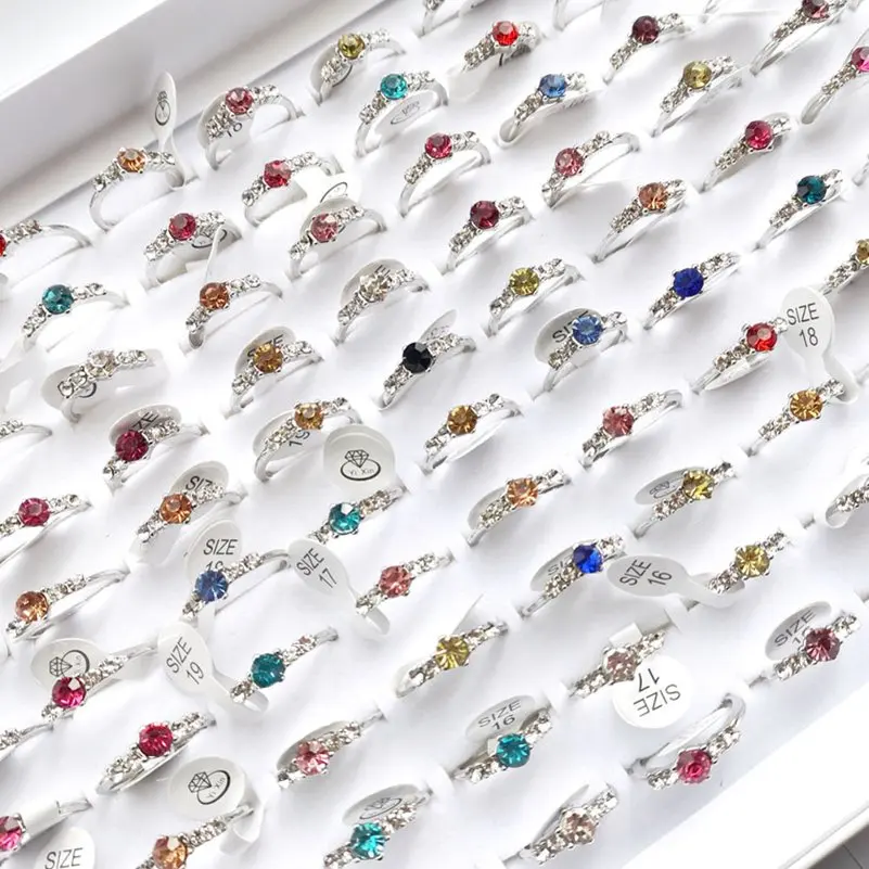 10 шт./партия женские кольца с кристаллами