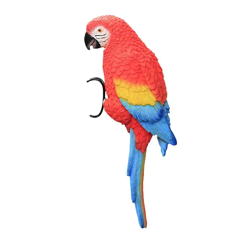 

Outdoor Parrot Decor Macaw Parrot Sculpture Bird Sculptures Garden Patio Yard Balcony Figurines Tropical Birds Tree Wall Decor